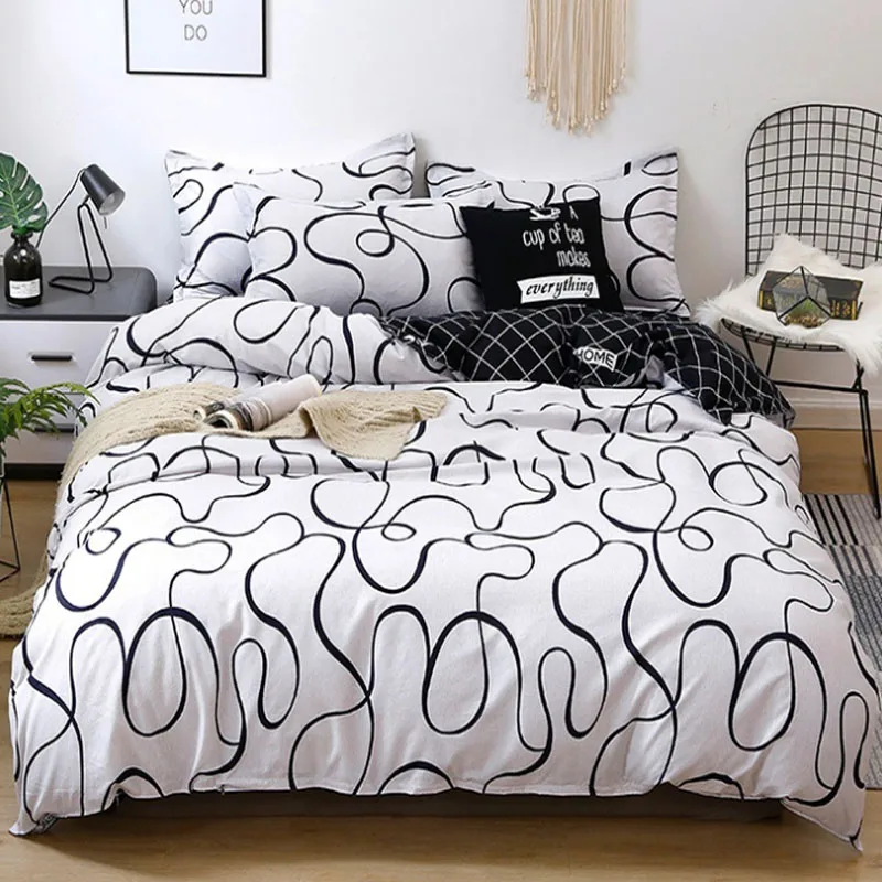 

Home Textile Bedding Sets Cartoon Simple Duvet Cover Pillowcase Bed Sheet Kid Teen Boy Girl 3/4PCS Beding Sets Beding Cover