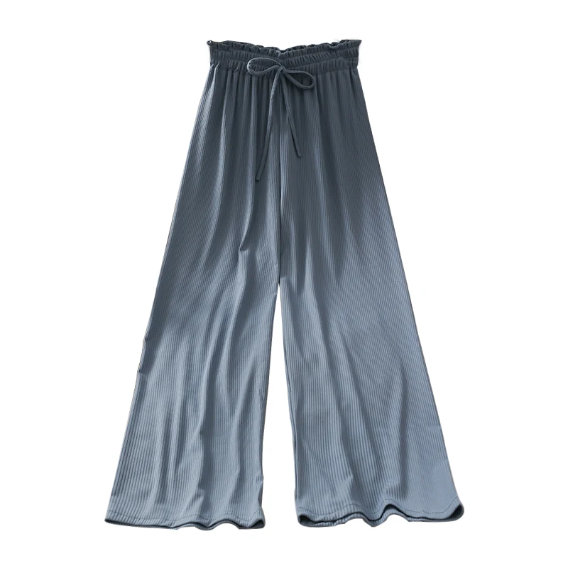 

Women's Wide-Leg Pants 2021 New Drawstring Tied High Waist Slimming Drooping Straight Pants Spring and Summer All-Match Loose