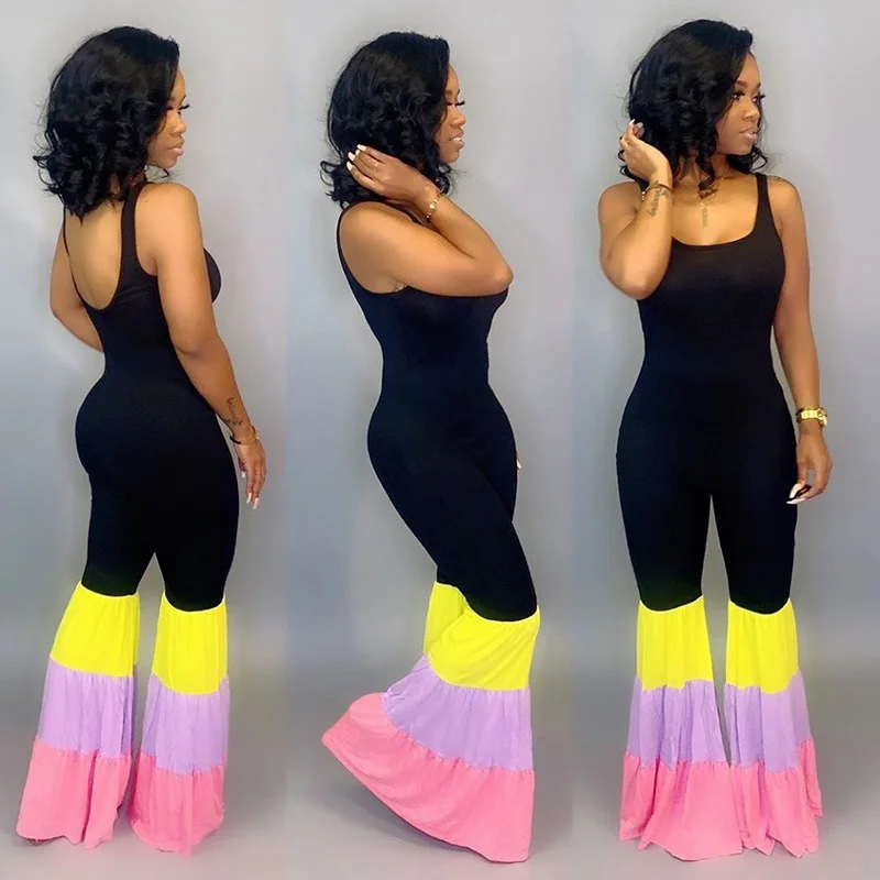 Женский комбинезон без рукавов с открытой спиной Echoine разноцветный на тонких