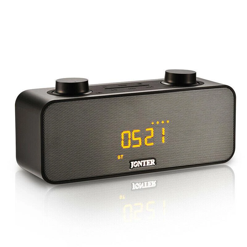 

RISE-JONTER Multi Function Wireless Bluetooth Sound Subwoofer Creative Bedside Speaker Electric Quantity Display Alarm Clock