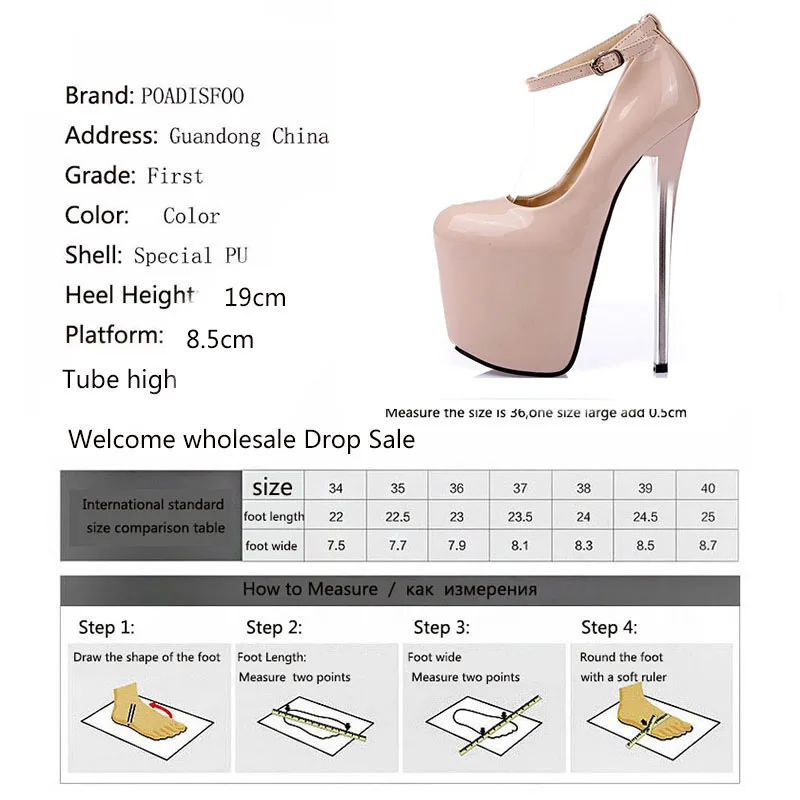 Ltart/женские туфли лодочки прозрачные на каблуке 20 см для ночного клуба Большие
