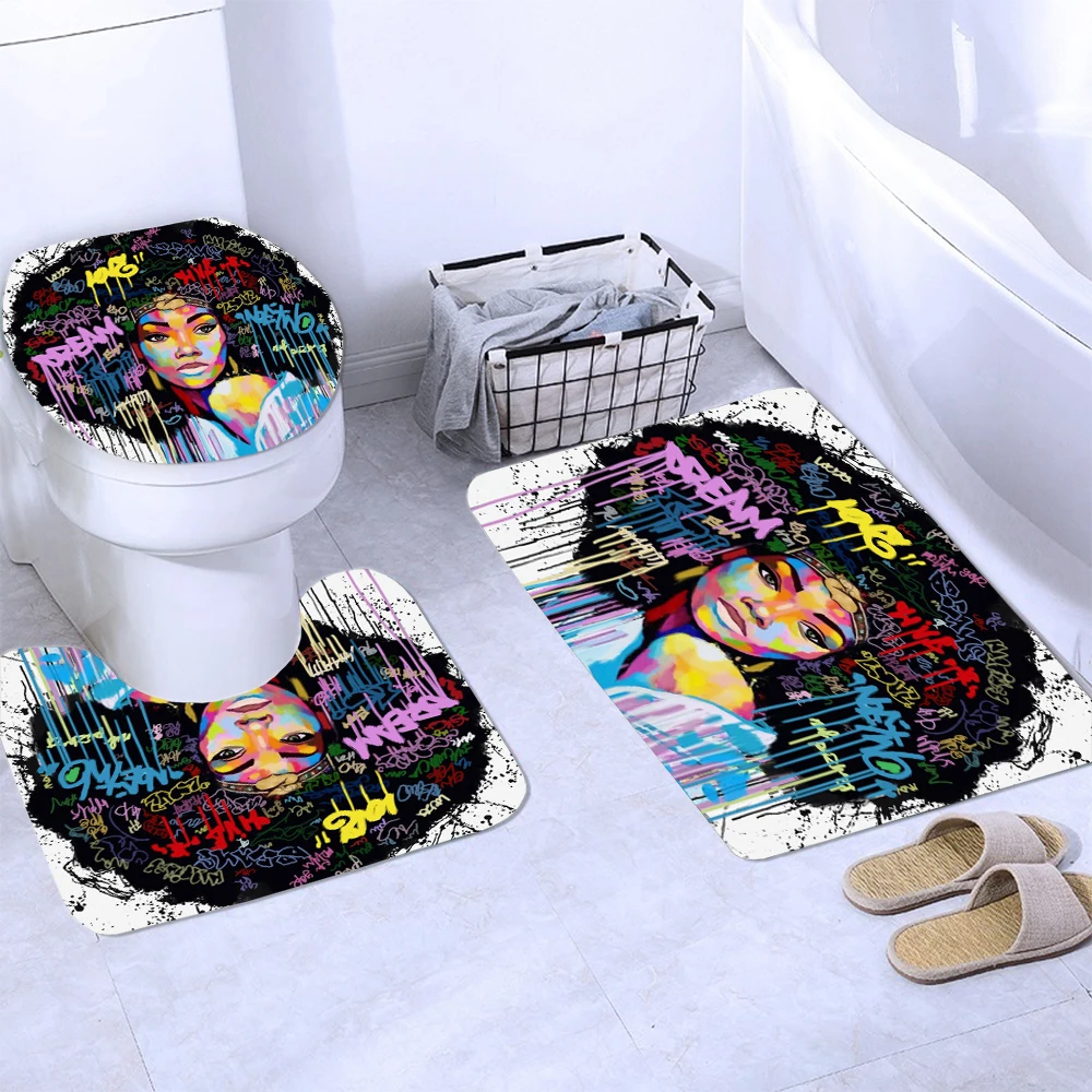 Модная африканская американская женщина граффити волосы девочка занавеска для