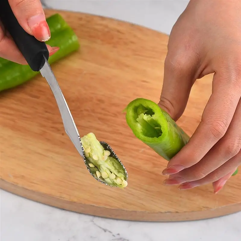 4 шт. перцеочиститель инструменты с зубчатыми ломтиками из нержавеющей стали