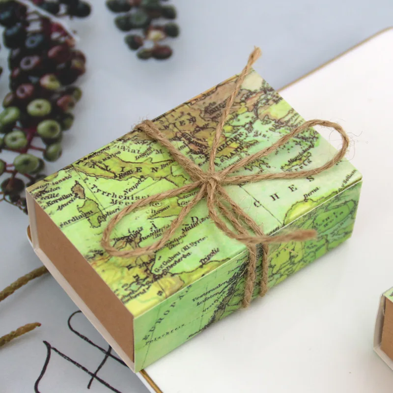 50 шт. Подарочная коробка для конфет Карта мира|Подарочные сумки и упаковка| |