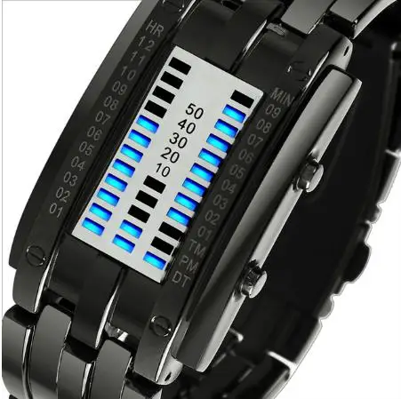 Black Small SKMEI Montre Homme Креативный дизайн мужские цифровые часы ремешок из нержавеющей стали водонепроницаемые мужские наручные часы Relógio de homem - Цвет: Black Small