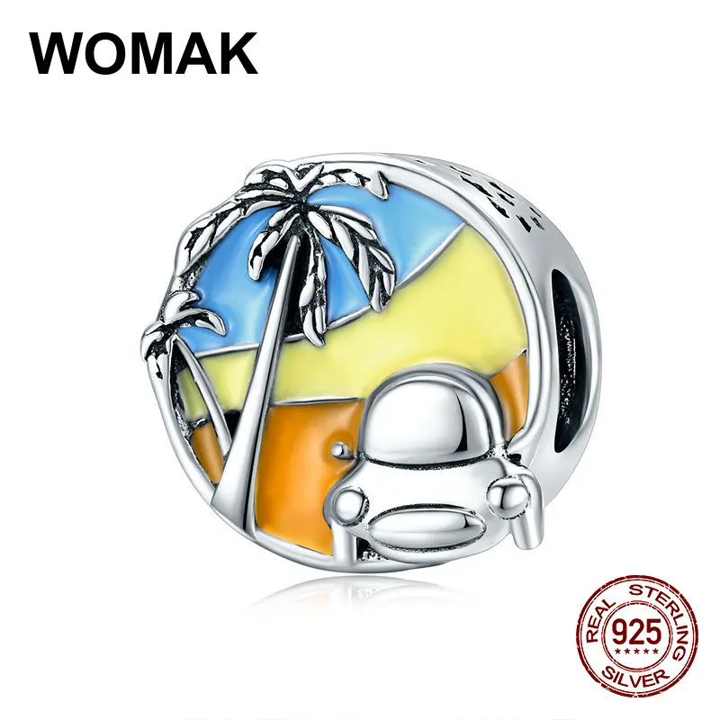 Настоящее серебро 925 пробы ювелирное изделие женская мода лето путешествие шарм