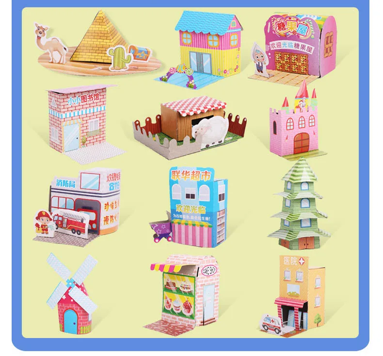 Детская трехмерная головоломка ручной работы детская модель Креативные