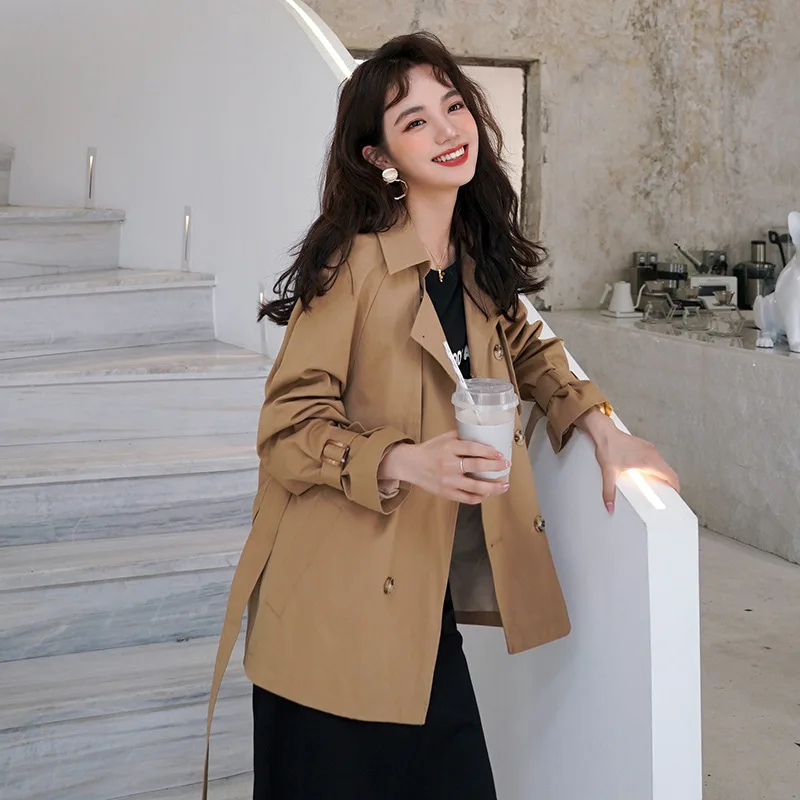 Короткая ветровка женская весна осень 2021 однобортный новый корейский Модный