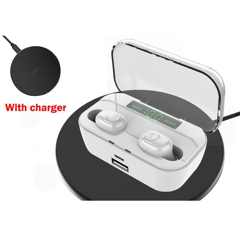 Advanced W charger TWS Bluetooth наушники G6s Беспроводные наушники с 3500 мАч power Bank V5.0 светодиодный наушник IPX7 водонепроницаемый с беспроводным зарядным устройством - Цвет: Advanced W charger