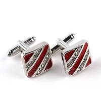 new fashion two color square simple cufflinks mens redblack enamel luxury business cuff links button classic shirt cufflink hot