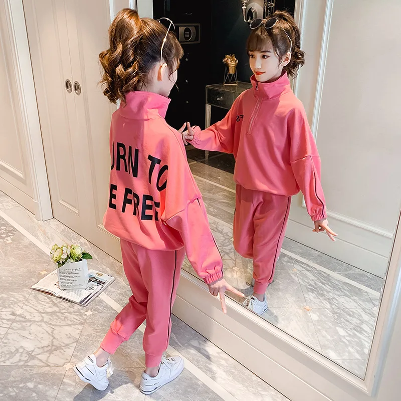 

New Spring Autumn Baby Boys Girls Set Kids Sweatshirts +Pants Outfits Teenage Casual Tops Children Clothing Suit High Quality