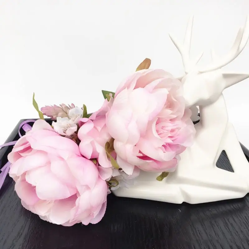 

Wedding Bridal Romantic Headband Wreath Imitation Flower Succulent Garland Crown X5XA