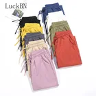 Брюки женские хлопковые повседневные, свободные штаны-султанки до щиколотки, однотонные штаны для отдыха в Корейском стиле, лето 2021