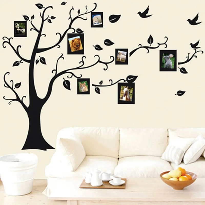 

Diy Photo Frame Tree Wall Stickers Home Decor Design Living Room Sofa Vintage Poster Wall Art Decals Home Decoration