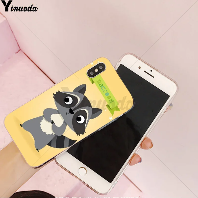 A15 Yinuoda животное енот арт шаблон ТПУ мягкий чехол для мобильного телефона Apple iPhone 8 7 6 6S Plus X XS MAX 5 5S SE XR чехол - Цвет: A15
