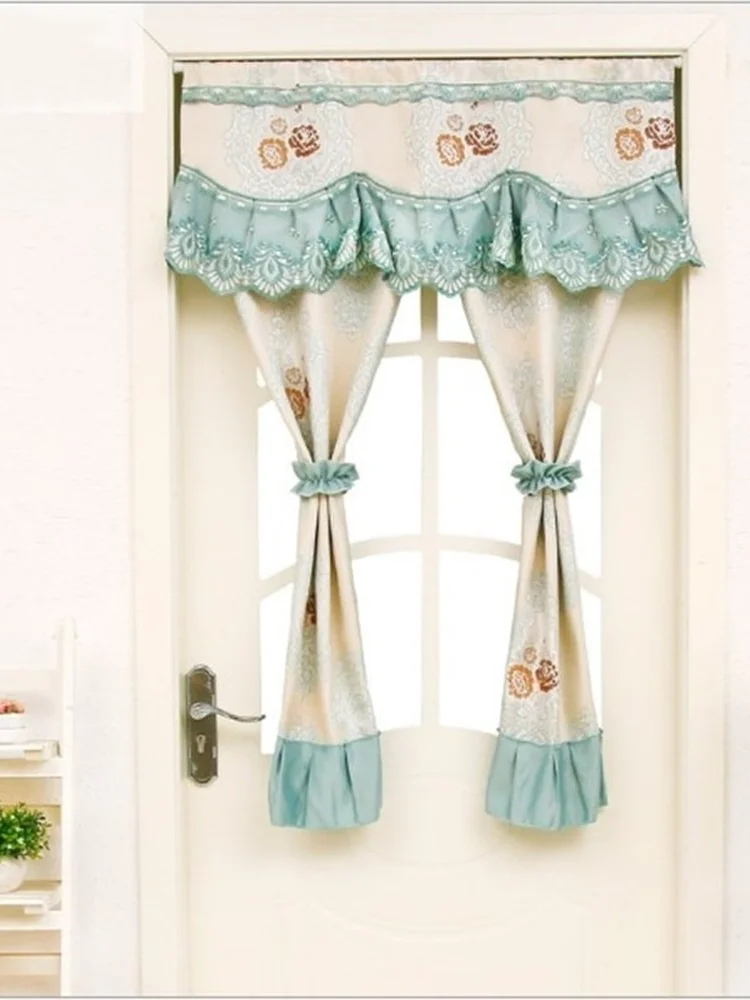 

Kitchen bedroom door curtain. Half curtain partition curtain free punch toilet cloth hanging curtain. Feng Shui curtain