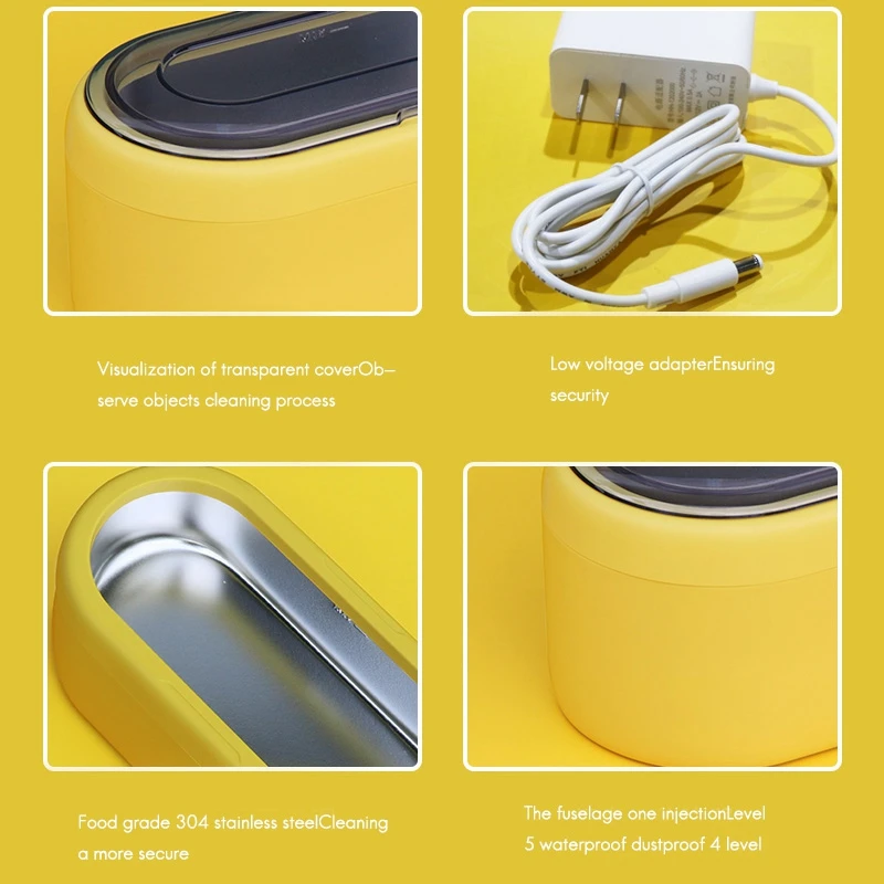 

Domestic Ultrasonic Cleaning Machine One Click Cleaning Waterproof Design Low Noise Cleaning for Watches