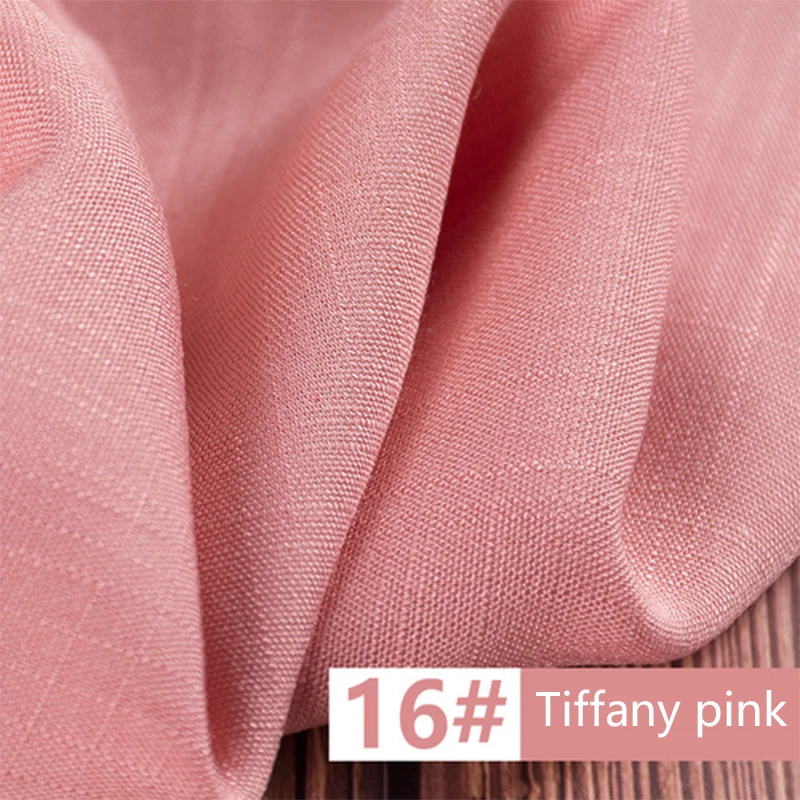 Tiffany pink Хлопок, лен, Помытый бамбуковый хлопок, льняная ткань, одежда, платье, ткань DIY ручной работы, стеганное лоскутное шитье, мягкая ткань, Новинка - Цвет: Tiffany pink