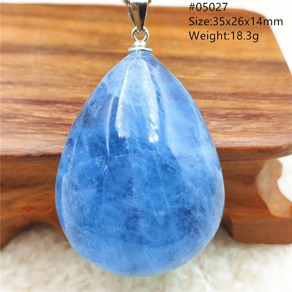 

Natural Blue Aquamarine Pendant Jewelry Women Men Water Drop Deep Blue Aquamarine Necklace Brazil Jewelry Bead AAAAAA