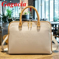 Gagacia Womans Fashion Leather Handbag 2022 New Woman Briefcase For Inch 14  Laptop Shoulder Bags Women Work Office Handbags