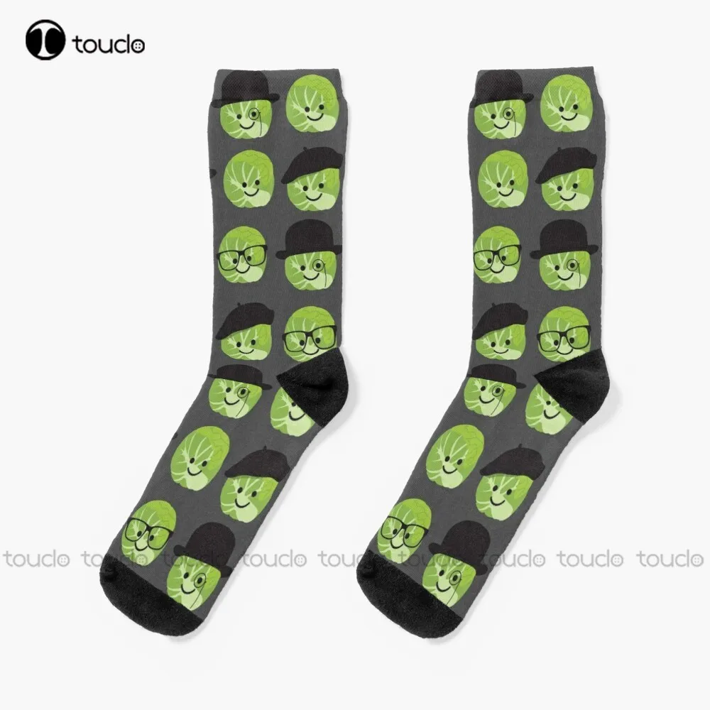 

Cute Brussels Sprout Collective Socks Mens Athletic Socks Personalized Custom Unisex Adult Teen Youth Socks 360° Digital Print