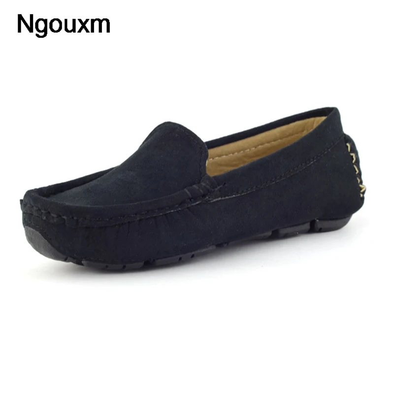 Туфли Ngouxm детские кожаные лоферы без застежки плоская подошва дышащие кроссовки