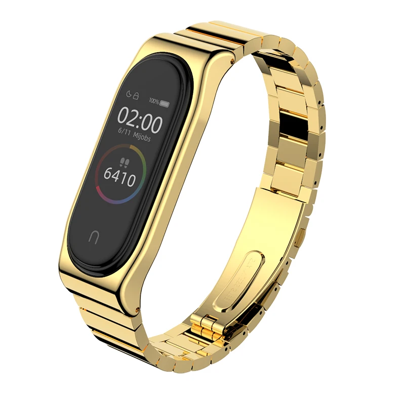 Mijobs Miband 4 ремешок для Xiaomi mi band Металлический Браслет Смарт часы Безвинтовой