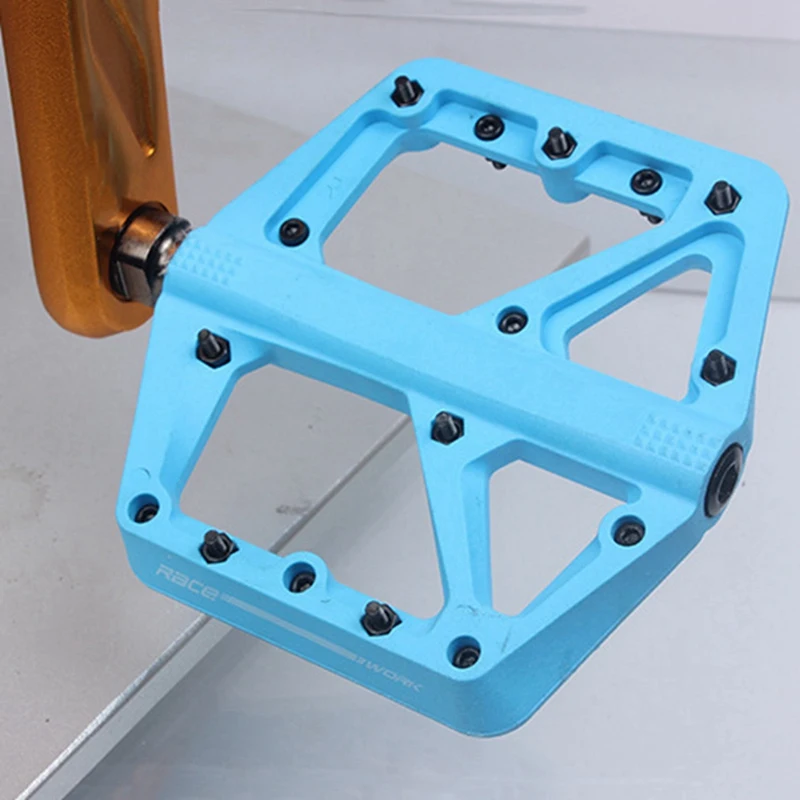 

2pair RaceWORK MTB Bike Pedal Ultralight Bearings Bicycle Pedal Flat for Mountain Road Bike BMX Black & Gray