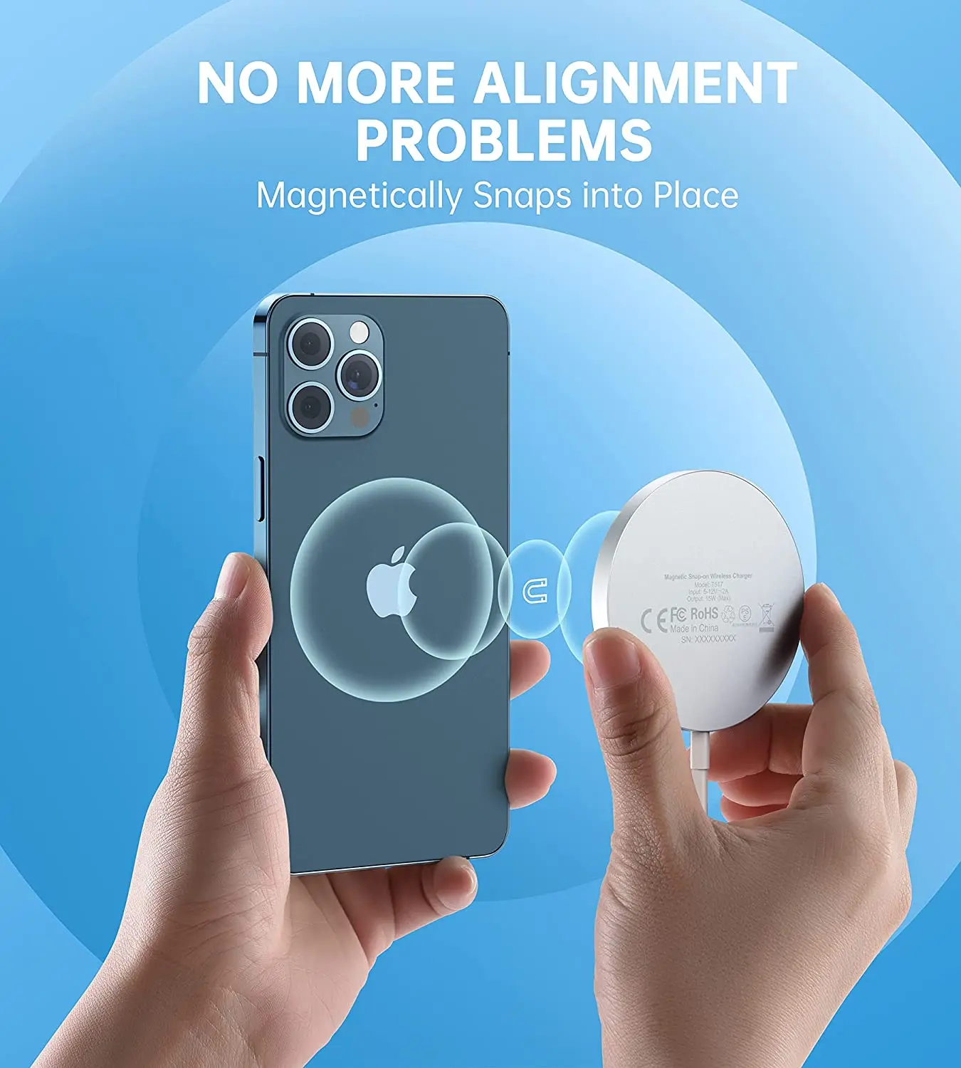 

Magnetic Wireless Charger for iPhone 12 Pro Max Mini AirPods Pro Metal Qi Fast Wireless Charging Pad with USB C 20W PD Adapter