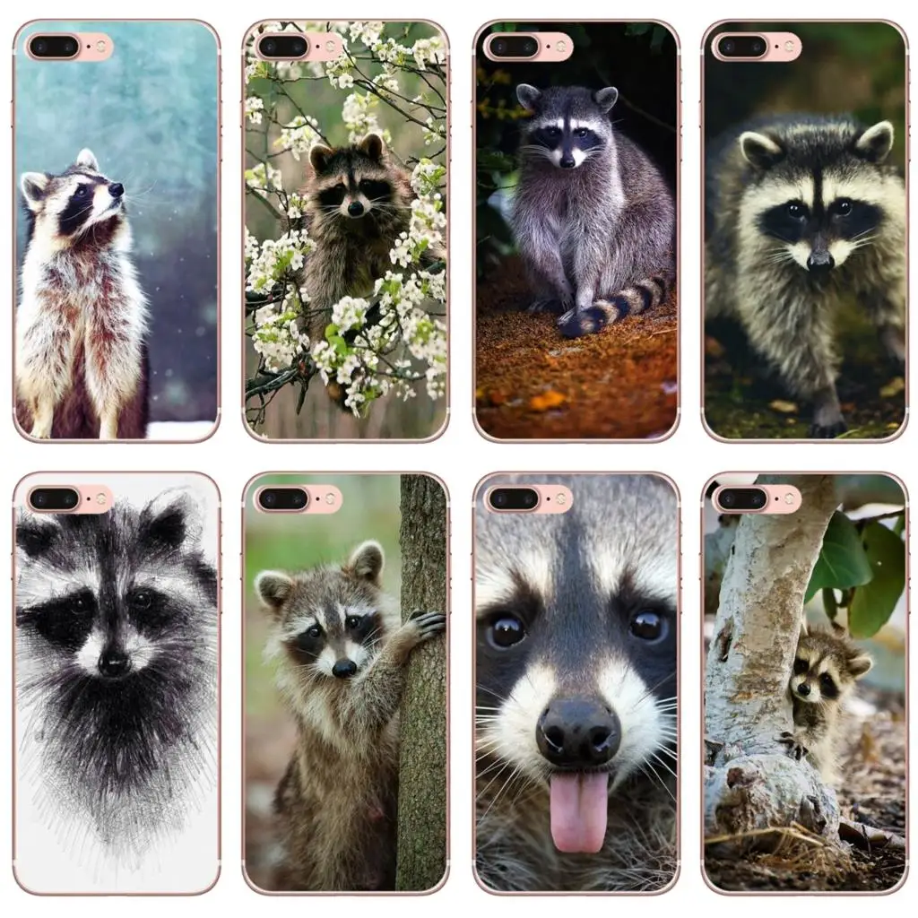 Милые чехлы для телефонов Kawaii Baby Raccoons Racoons Print Huawei P50 P30 P40 P20 P8 P9 P10 Lite Pro 2016 2017 P Smart Plus