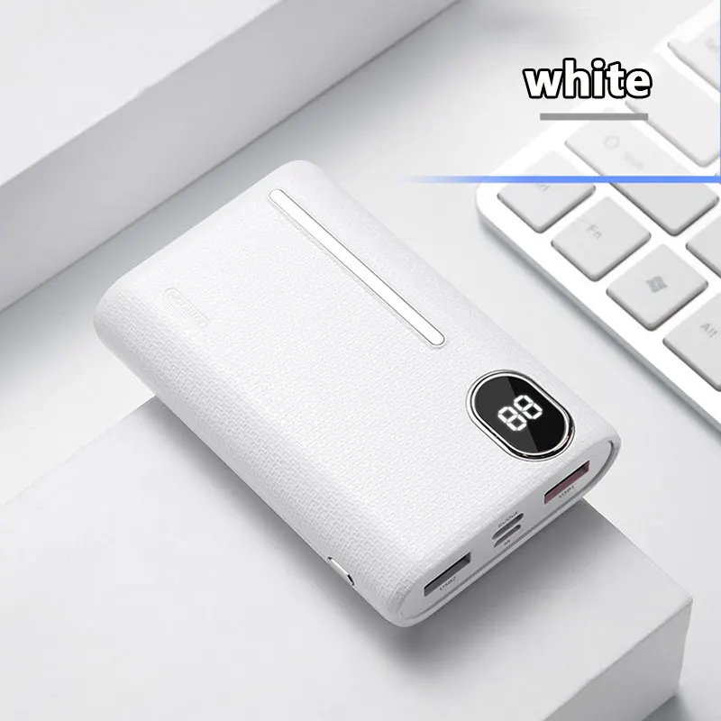 White 10000mAh 20000 мАч power Bank Быстрая зарядка для Iphone 8P XS MAX PD QC3.0 светодиодный дисплей Внешняя батарея зарядное устройство для Xiaomi samsung - Цвет: White 10000mAh