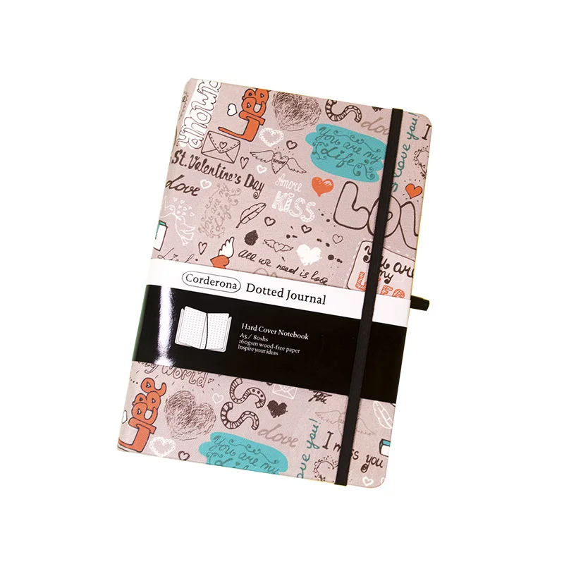 A5 160gsm Bullet Dotted Grid Journal Thick Hardcover Notebook Valentine Diary Travel Planner