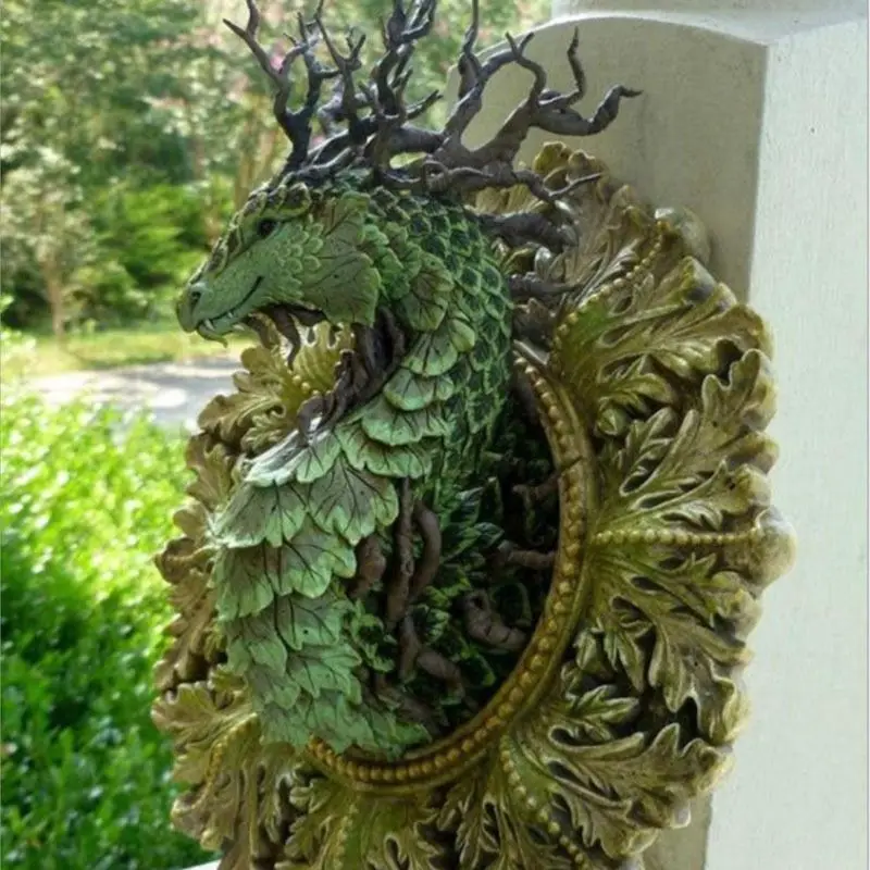 Espejo de simulaci&oacute;n de drag&oacute;n, artesan&iacute;as para la decoraci&oacute;n del jard&iacute;n, novedad-0