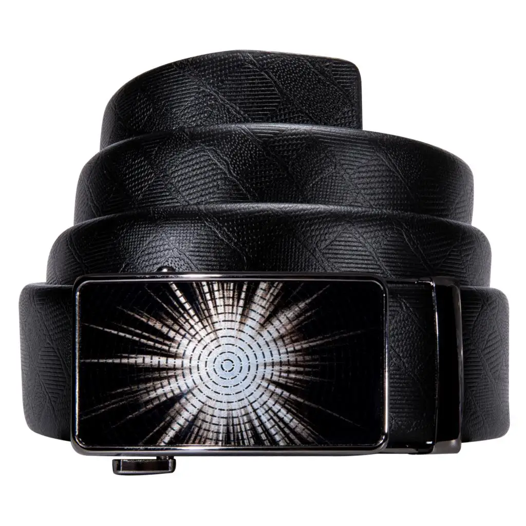 Новинка 2019 мужской ремень с планетами Автоматическая пряжка черный кожаный