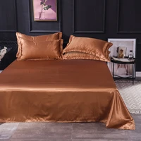 liv esthete 1pcs flat sheet satin silk luxury coffee bed linen euro double queen single bed flat sheet silky decor home textiles