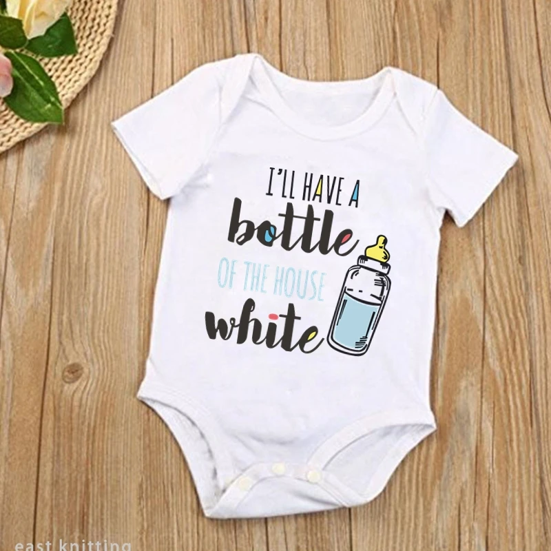 2020 комбинезон для новорожденных девочек и мальчиков с изображением бутылки дома