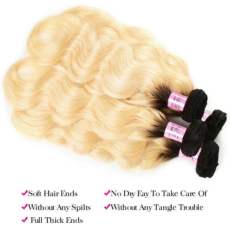 Бразильские человеческие волосы Unice 2 тона темные корни Омбре светлые 3 пряди с