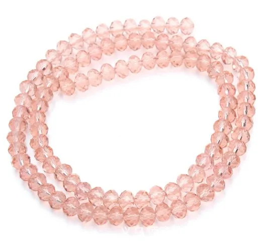 Розовые хрустальные плоские бусины 4/6/8 мм в форме Хрустальные стеклянные круглые