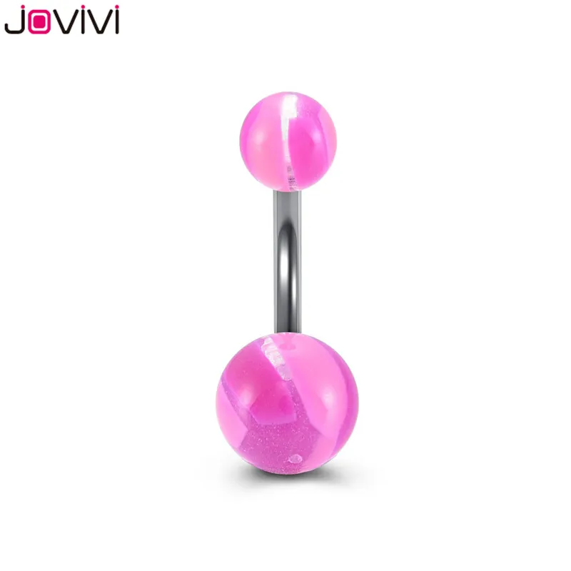Jovivi Нержавеющая сталь Pin УФ смешанные живота Piercing Nombril оптом пупка Кольца Бар