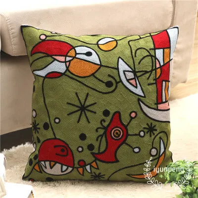 LeRadore Кот с рисунками из мультфильмов хлопковые чехлы на подушки с вышивкой 45 см* 45 см домашний Декор Подушка Чехол бросок - Цвет: STYLE 1