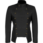 Мужские костюмы для косплея 2021, черный, белый, средневековый, стимпанк, модный сценический костюм, куртка для представлений, униформа