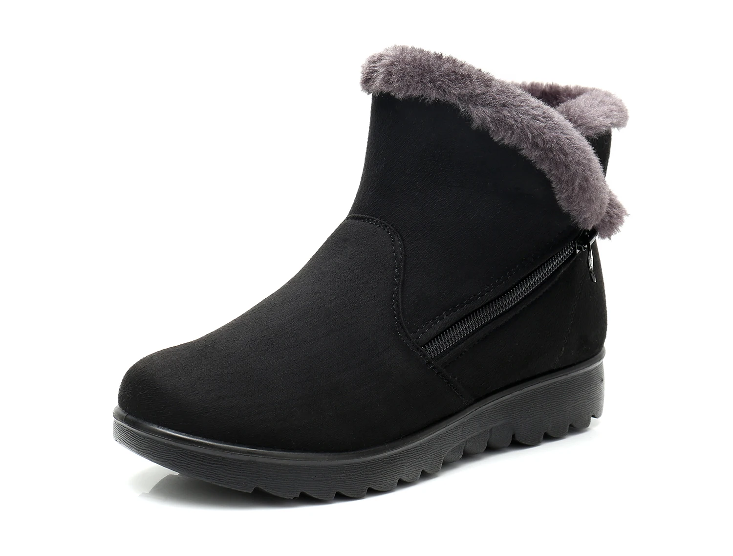 st482 black Зимние сапоги женские зимние теплые меховые женские модные ботильоны на платформе с пряжкой удобная повседневная женская обувь; большие размеры; st480 - Цвет: st482 black
