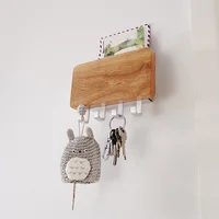 Decorative Wooden Key Hook Rack Hanger,Mail, Letter and Key Holder Organizer for Entryway, Hallway, Foyer-Wall Mount