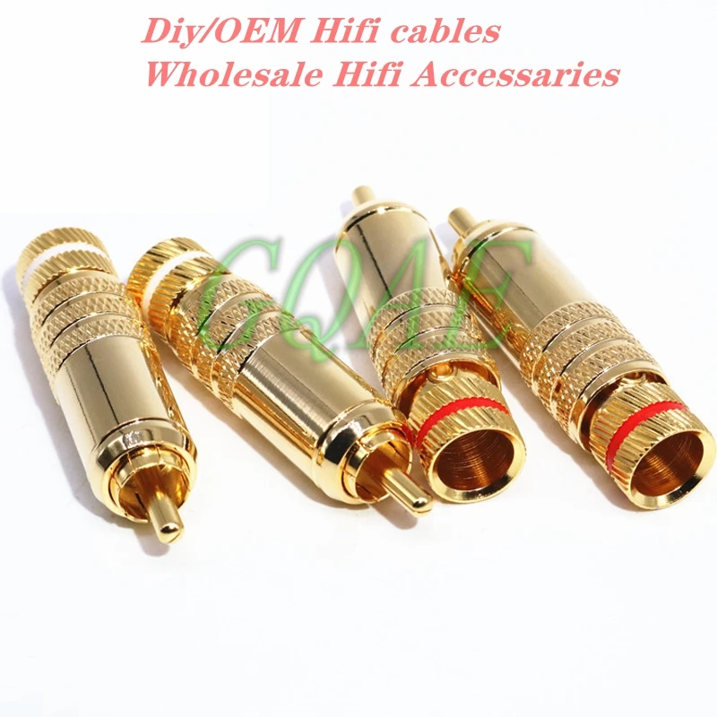 Hi-Fi позолоченный RCA штекер Hi-end паяльный аудиокабель сделай сам Интерконнектор