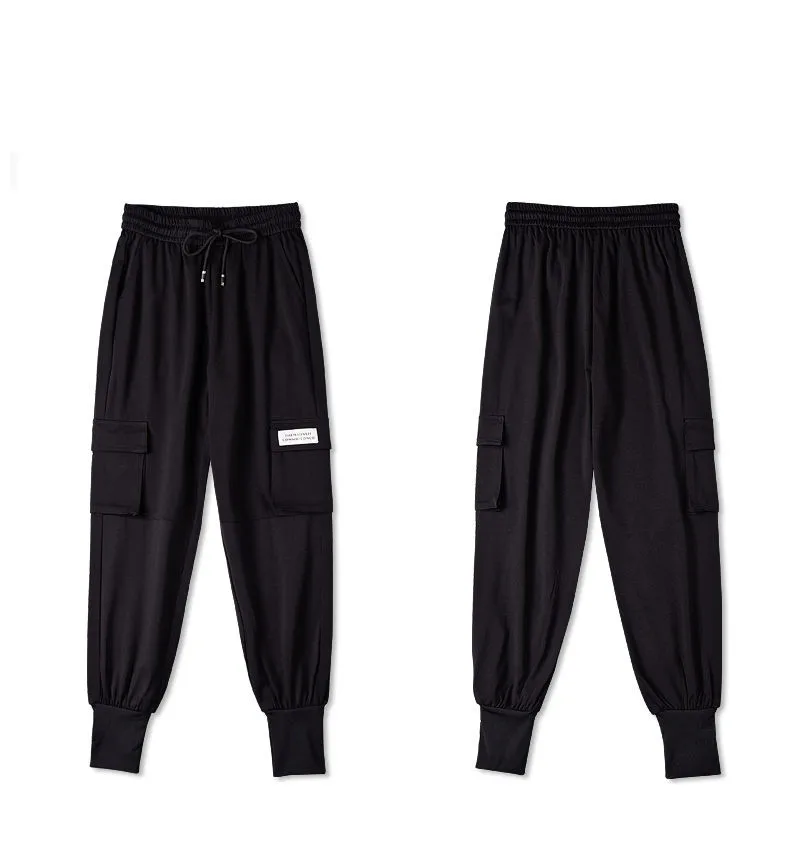 Уличная хаки повседневные брюки карго Капри женские эластичные Высокая талия