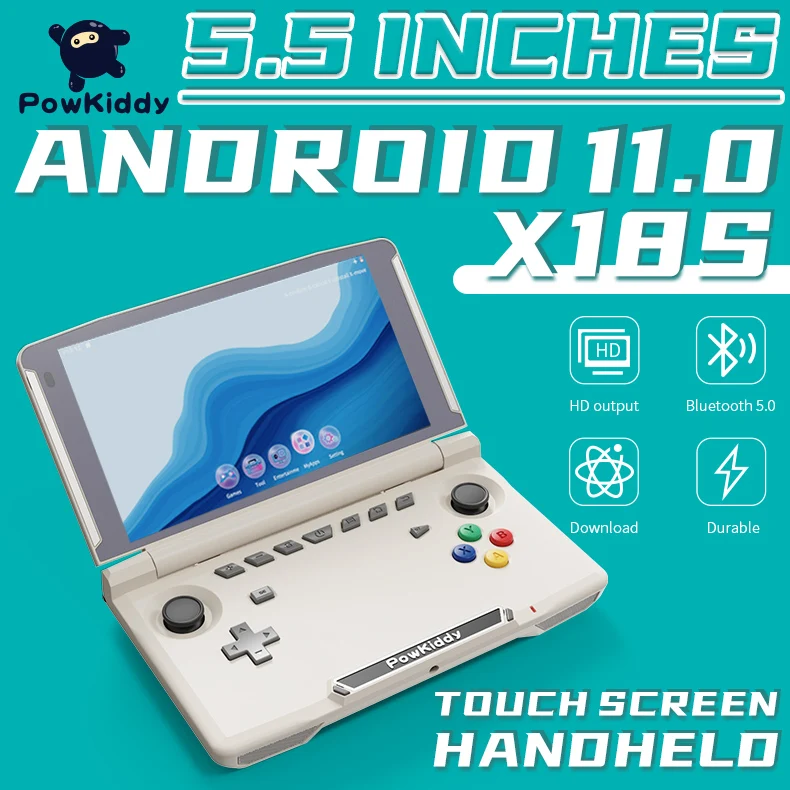 Новинка от Powkiddy X18S на базе Android 11 с чипом T618 5 дюйма сенсорный IPS-экран портативный