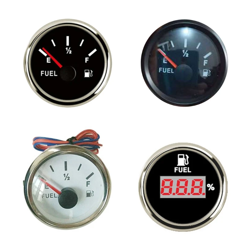 

L9BC 9-32V Automotive Gauges Fuel Level Display Board Marine Boat Yacht RV Motorhome Stainless Steel Fuel Gauge