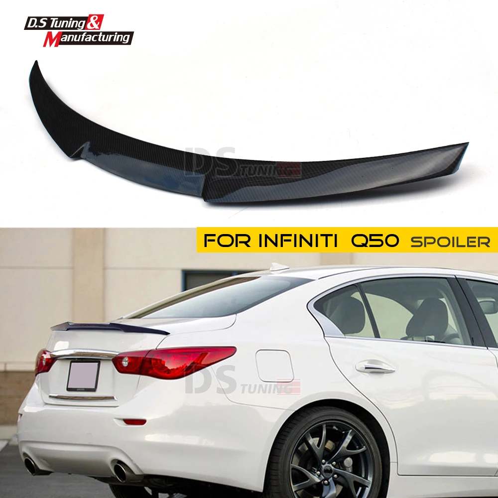 Carbon Fiber Rear Spoiler Wing For Infiniti Q50 Sedan 2014 + Trunk Tail Splitter | Автомобили и мотоциклы