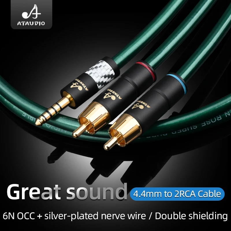 HIFI 4 мм до 2RCA HiFi OCC анти-шум и защита от помех сбалансированный один-два усилитель