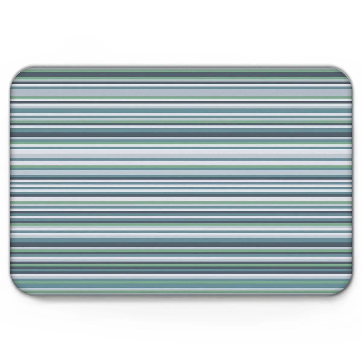 Простые сине зеленые геометрические полосатые коврики Противоскользящий